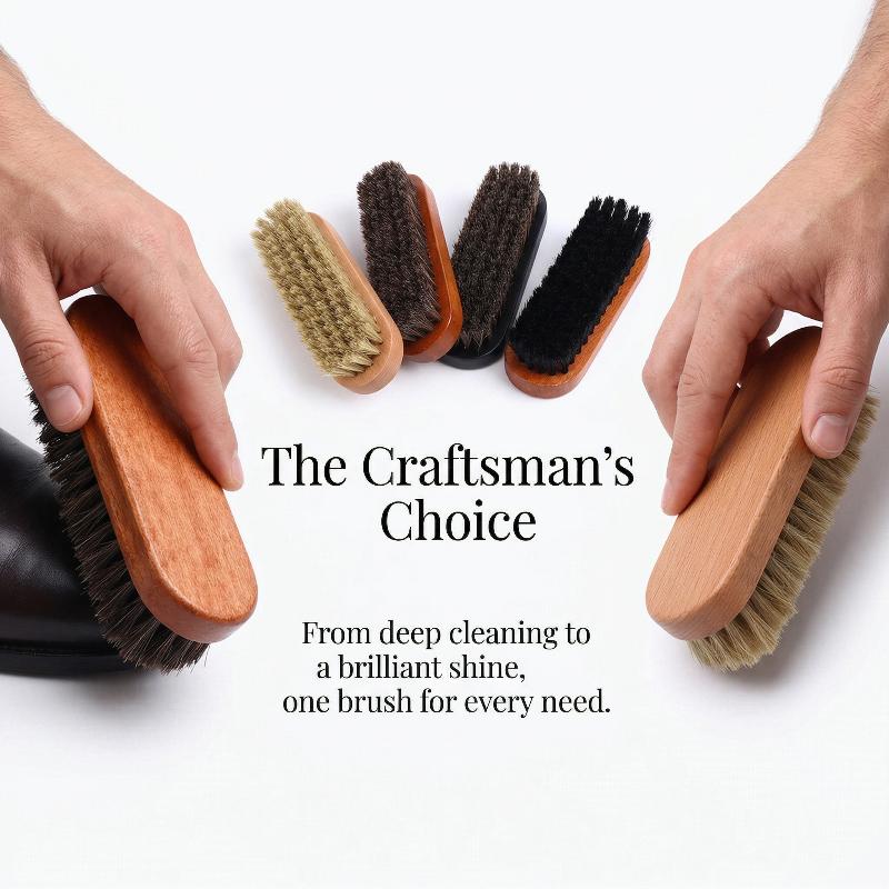 1PC Wood Shoe Brush Horse Hair - Leather Shoe Polish 评论和价格